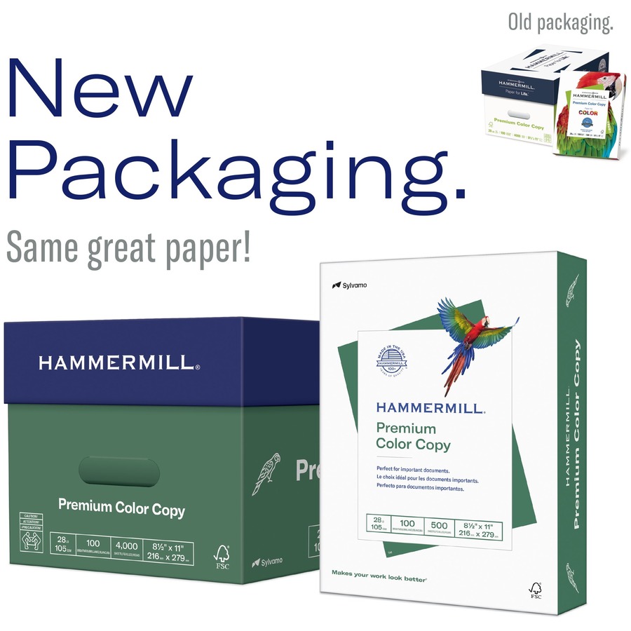 Hammermill Color Copy Digital 12x18 Laser, Inkjet Copy & Multipurpose Paper - White - 100 Brightness - 12" x 18" - 28 lb Basis Weight - Ultra Smooth - 500 / Ream - FSC - Copy & Multi-use White Paper - HAM106125