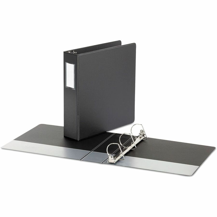 Universal Ring Binder - 2" Binder Capacity - Letter - 8 1/2" x 11" Sheet Size - 500 Sheet Capacity - 3 Ring(s) - Fastener(s): Ring - Pocket(s): 2, Inside Front & Back - Polypropylene - Black - Non-stick - 1 Each