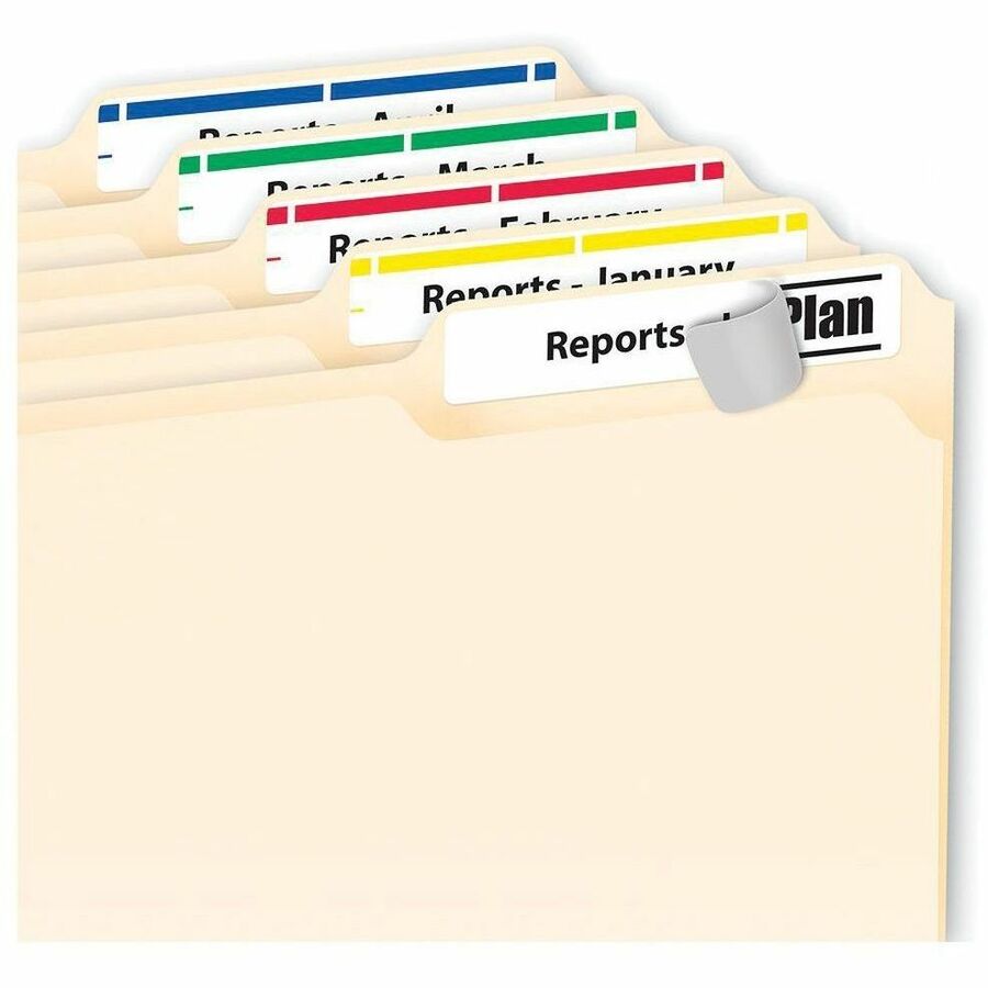 Avery® TrueBlock(R) File Folder Labels, 2/3" x 3-7/16" , 750 Printable Labels, Assorted (5266) - 2/3" Height x 3 7/16" Width - Permanent Adhesive - Rectangle - Laser, Inkjet - Assorted, Blue, Red, Yellow, Green, White - Paper - 30 / Sheet - 25 Total S = AVE05266
