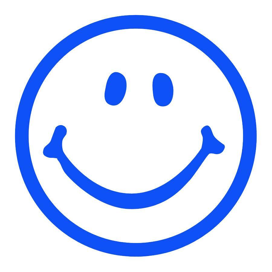 Trodat Self Inking Stamp - Design Stamp - "Smiling Face" - Blue - 1 Each - Pre-Inked Stamps - TRO11389