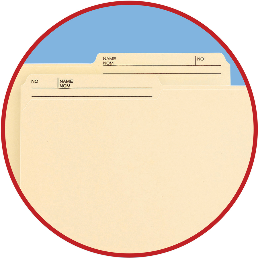 Smead 1/2 Tab Cut Legal Recycled Top Tab File Folder - 9 1/2" x 14 5/8" - Top Tab Location - Assorted Position Tab Position - Manila, Paper - 10% Recycled - 100 / Box - Top Tab Colored Folders - SMD15377