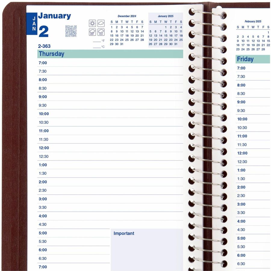 Blueline Blueline Daily Planner - Julian Dates - Daily - January 2024 till December 2024 - Appointment Books & Planners - BLIC150483T