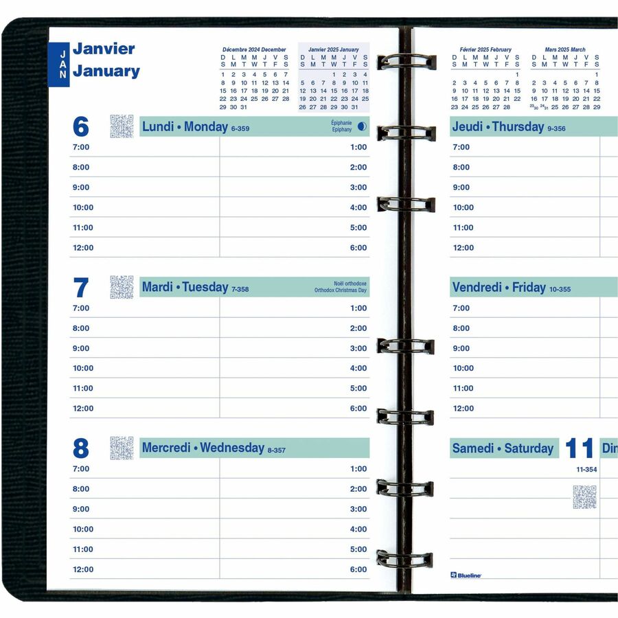 Blueline Blueline Weekly Planner - Weekly - January 2024 till December 2024 - Appointment Books & Planners - BLIC510081BTX