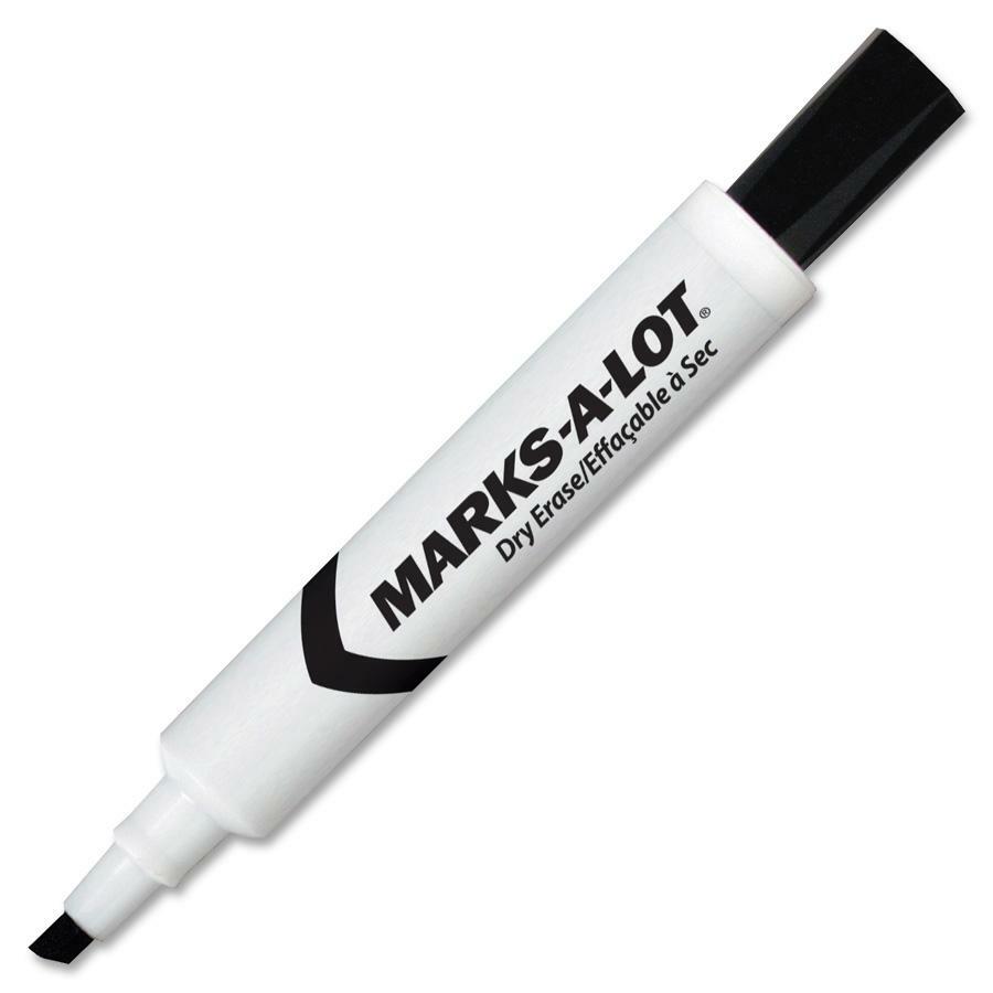 Avery® Marks-A-Lot Whiteboard Dry Erase Marker - Chisel Marker Point Style - Black, Red, Blue, Green - 5 / Set - Dry Erase Markers - AVEC86705