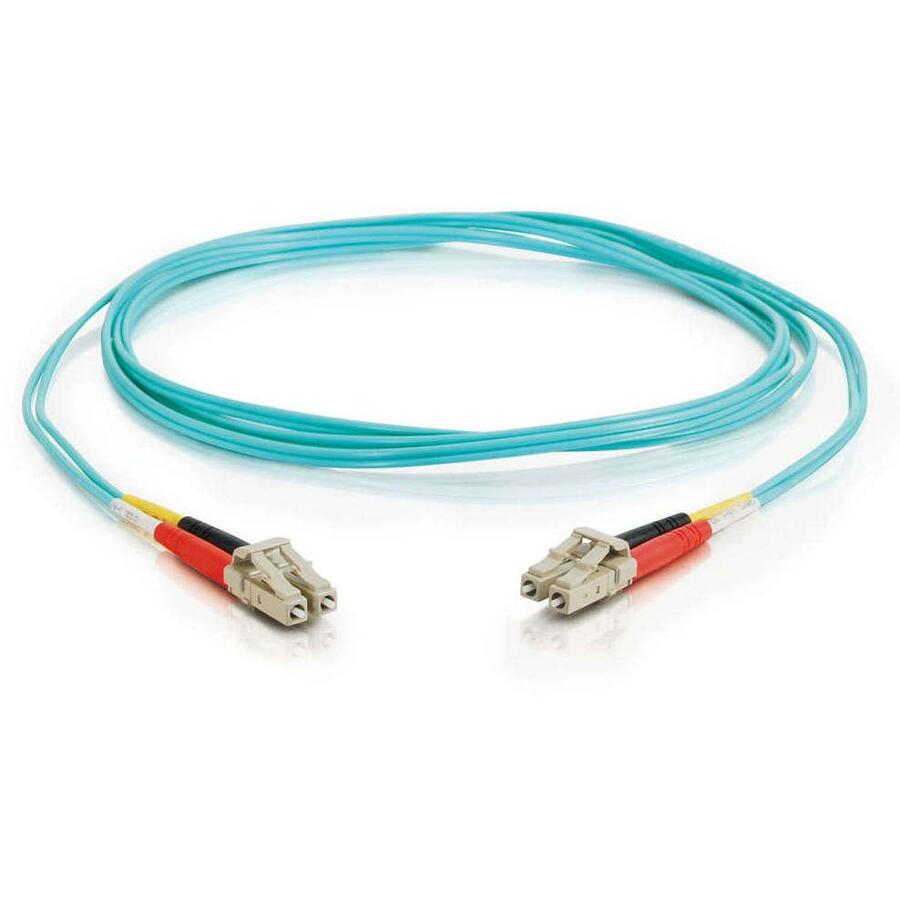C2G 10m LC-LC 10Gb 50/125 OM3 Duplex Multimode PVC Fiber Optic Cable (USA-Made) - Aqua