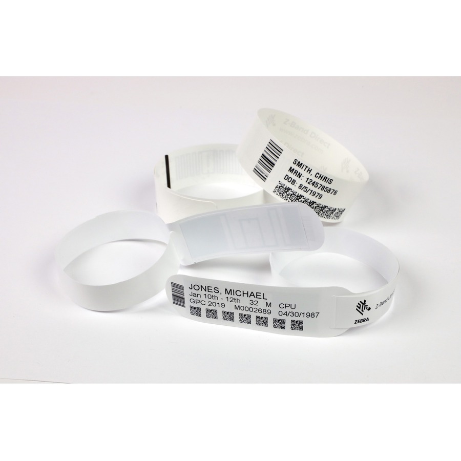 HC100, Wristband, Polypropylene, 1x11in (25.4x279.4mm); Direct thermal, Z-Band Direct, Adhesive closure, HC100 cartridge, 200/roll, 6/box, Purple — alternate view 1