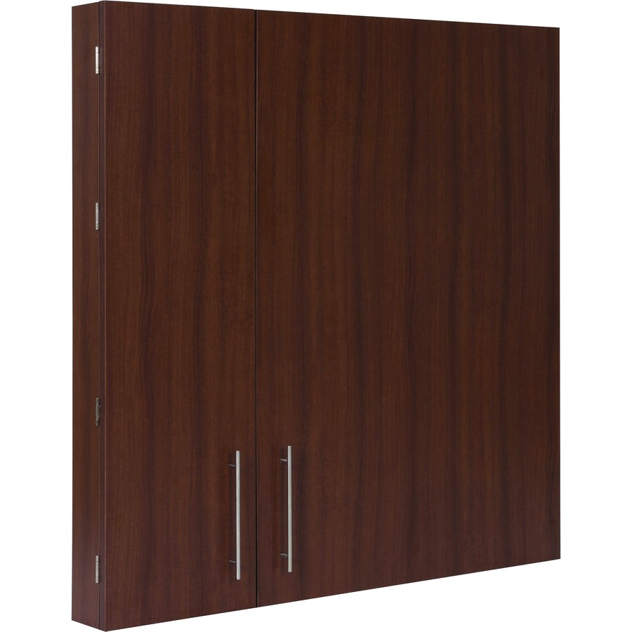 MasterVision 2-door Cherry Conference Cabinet - 48" Height x 48" Width - Porcelain Steel Surface - Cherry Wood Frame - 1 Each