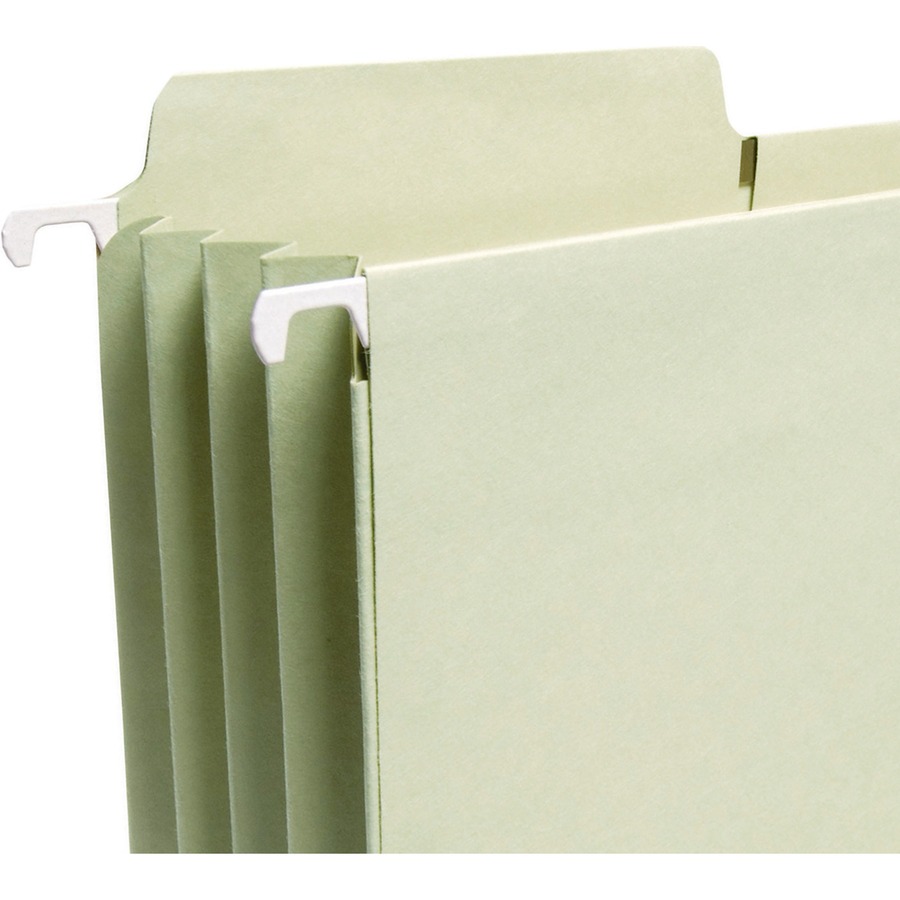 Smead FasTab 1/3 Tab Cut Legal Recycled Hanging Folder - 8 1/2" x 14" - 3 1/2" Expansion - Top Tab Location - Assorted Position Tab Position - Moss - 10% Recycled - 9 / Box