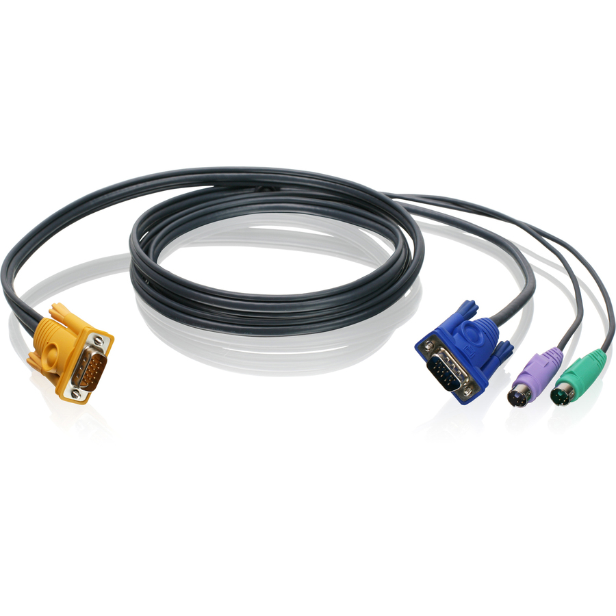 IOGEAR PS/2 KVM Cable - HD-15 Male - mini-DIN Male, HD-15 Male - 6ft