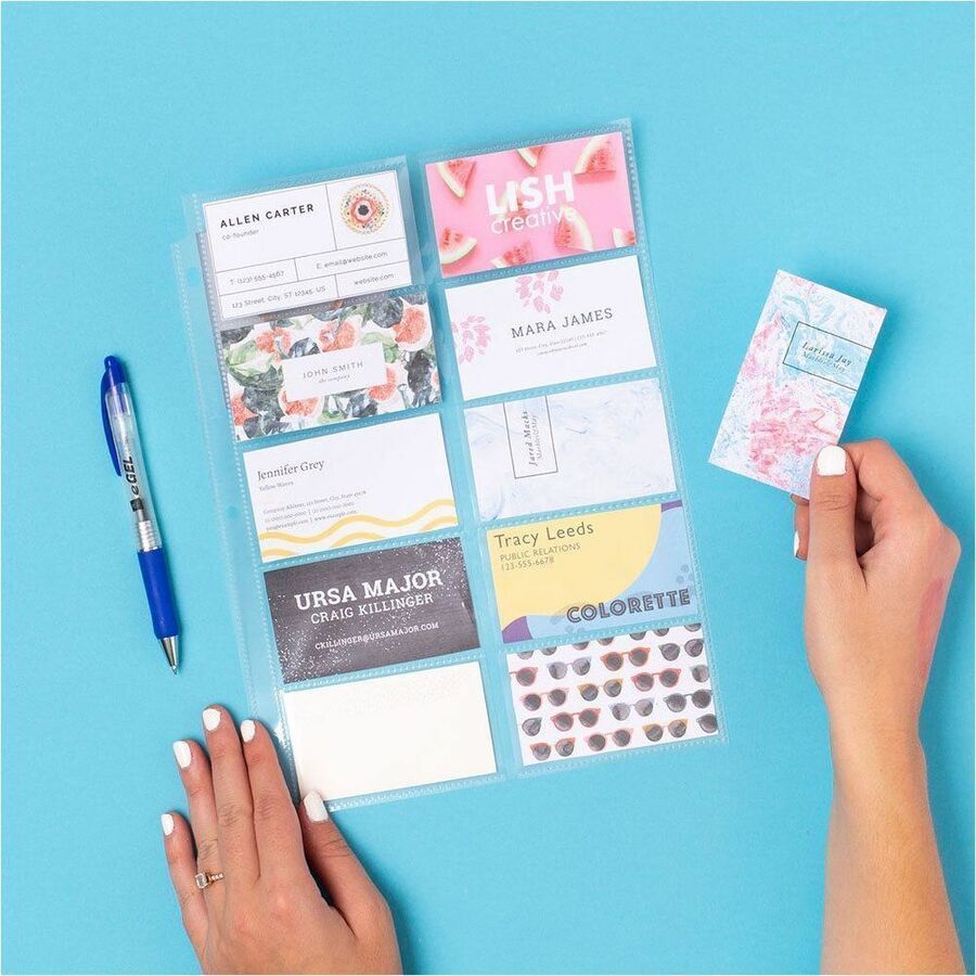 Pages porte-cartes d'affaires pour reliures