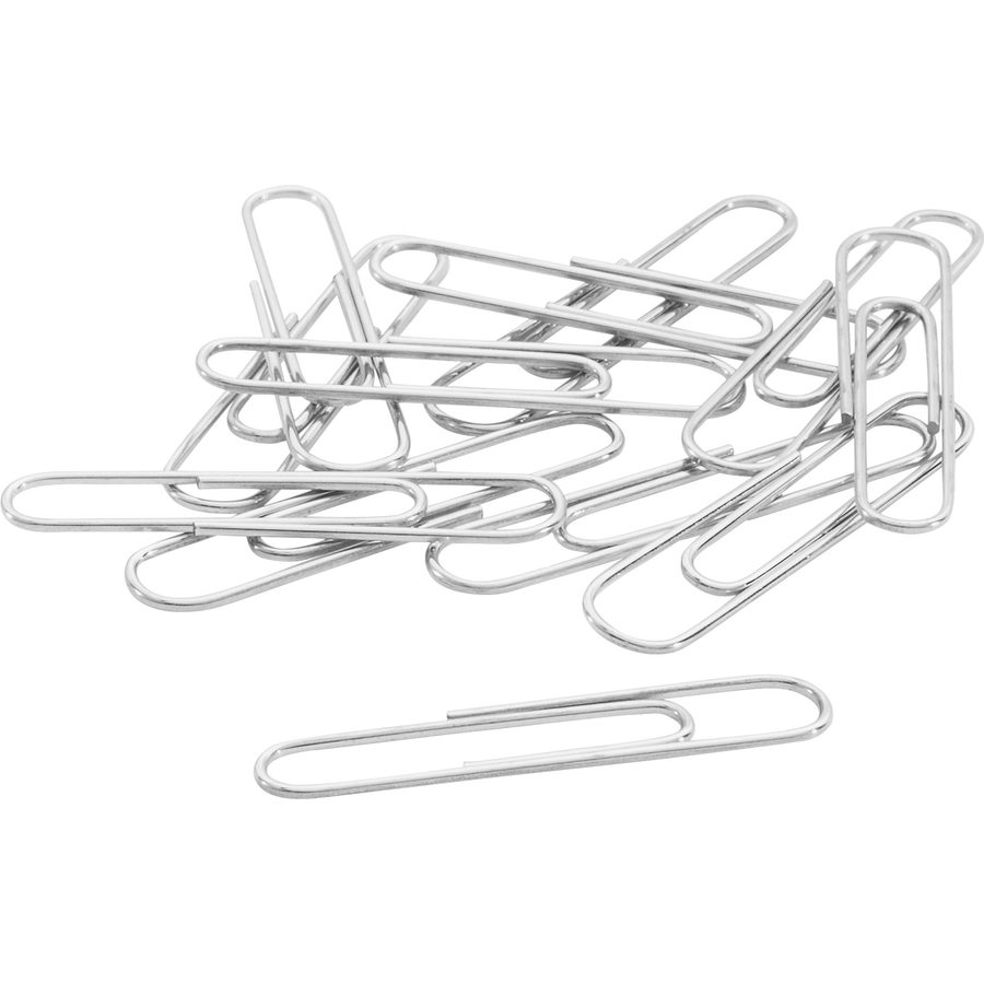 ACCO Recycled Paper Clips - Jumbo - 1.57" (39.75 mm) Length - 20 Sheet Capacity - Reusable, Durable - 100 / Box - Silver - Metal = ACC72525