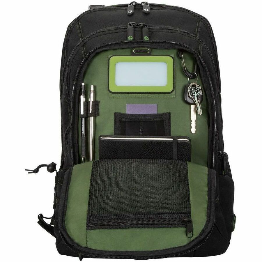 Targus Spruce EcoSmart TBB013US Carrying Case (Backpack) for 15.6" (396.24 mm) to 16" (406.40 mm) Notebook - Black/Green 