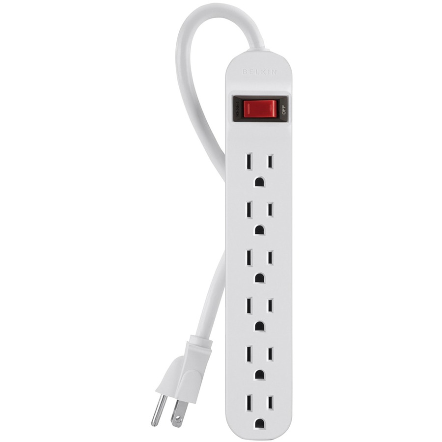 Belkin 6-Outlet Power Strip - 3ft Cord - Straight Plug - On-Off Switch ...