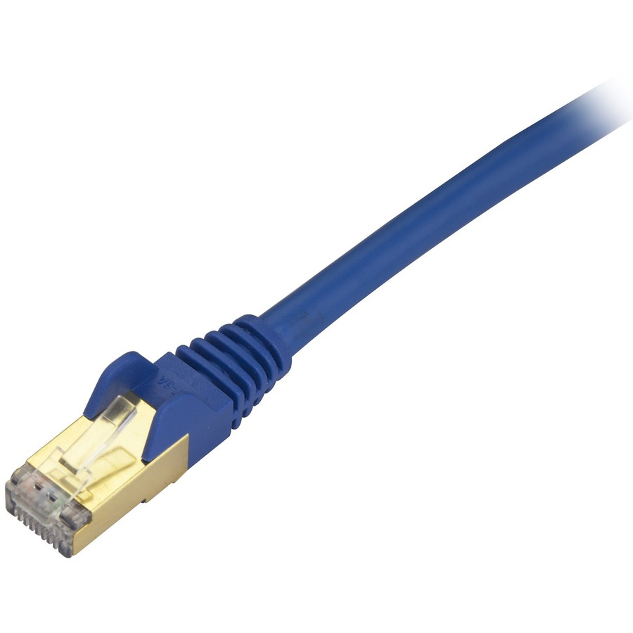 StarTech.com 1ft CAT6a Ethernet Cable - 10 Gigabit Category 6a Shielded Snagless 100W PoE Patch Cord - 10GbE Blue UL Certified Wiring/TIA