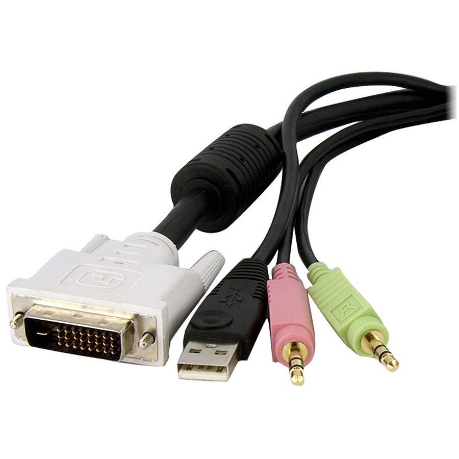 StarTech.com 15 ft 4-in-1 USB DVI KVM Switch Cable with Audio