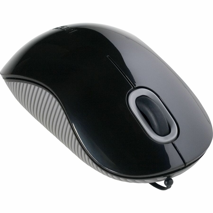 Targus AMU76US Cord-Storing Optical Mouse - Optical - USB - Black, Gray