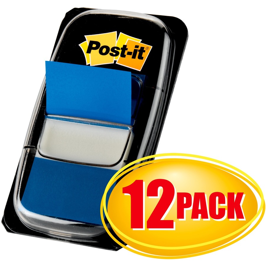 Post-it® Blue Flag Value Pack - 600 x Blue - 1" x 1 3/4" - Rectangle - Unruled - Blue - Removable, Repositionable, Reusable - 600 / Box
