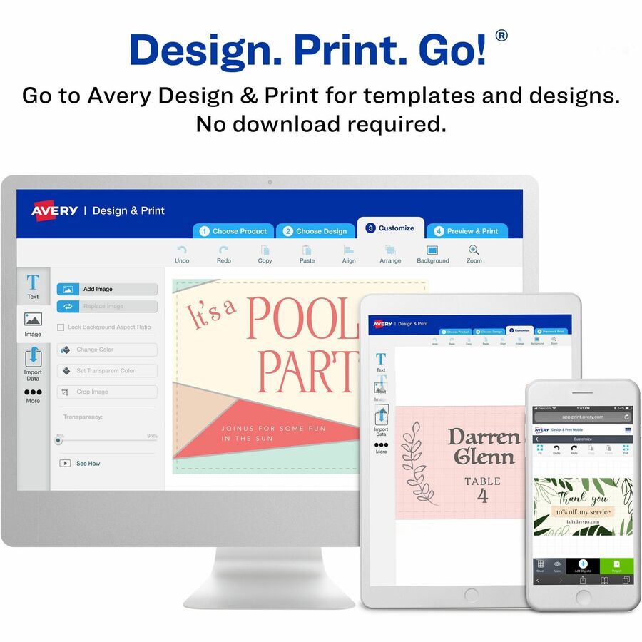Avery® Clean Edge Business Cards - 145 Brightness - 3 1/2" x 2" - 1000 / Box - Heavyweight, Rounded Corner, Smooth Edge, Jam-free, Smudge-free, Uncoated, Printable - White