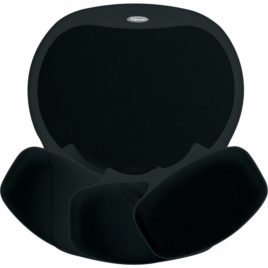 Fellowes Easy Glide Gel Wrist Rest and Mouse Pad - Black - 1.50" x 10" x 12" Dimension - Black - Gel - Wear Resistant, Tear Resistant - 1 Pack