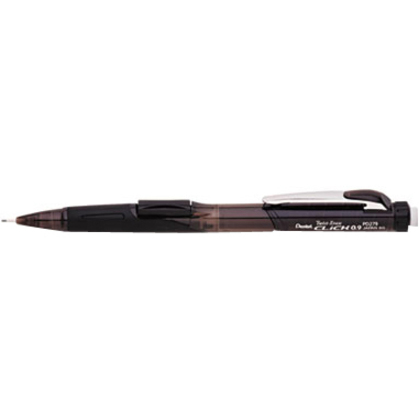 Pentel Twist-Erase Click Mechanical Pencil - #2, HB Lead - 0.9 mm Lead Diameter - Refillable - Black Lead - Transparent, Black Barrel - 1 Each