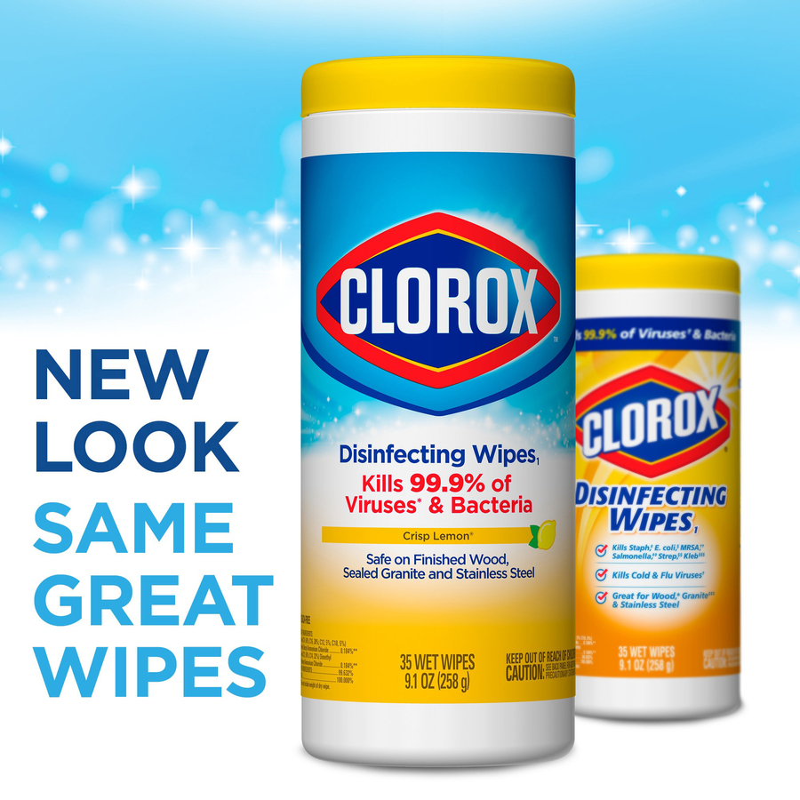 Clorox Disinfecting Wipe - Wipe - Lemon Scent - 35 Wipes - Cleaning Wipes - CLO01603