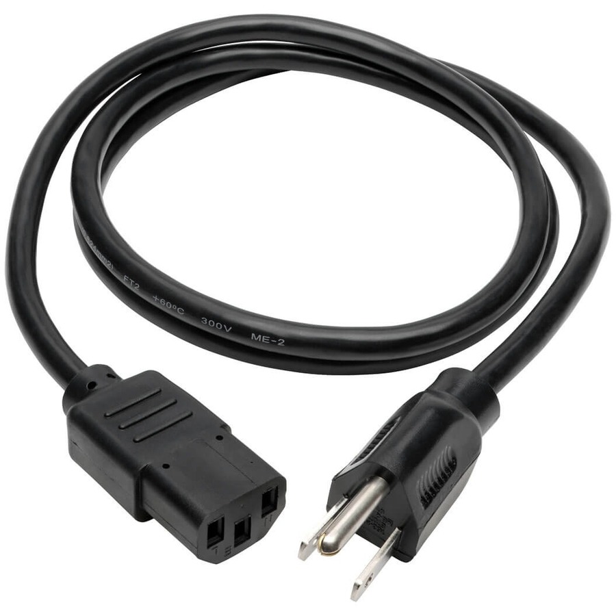 Tripp Lite by Eaton Desktop Computer AC Power Cable NEMA 5-15P to C13 - 10A 125V 18 AWG 4 ft. (1.22 m) Black