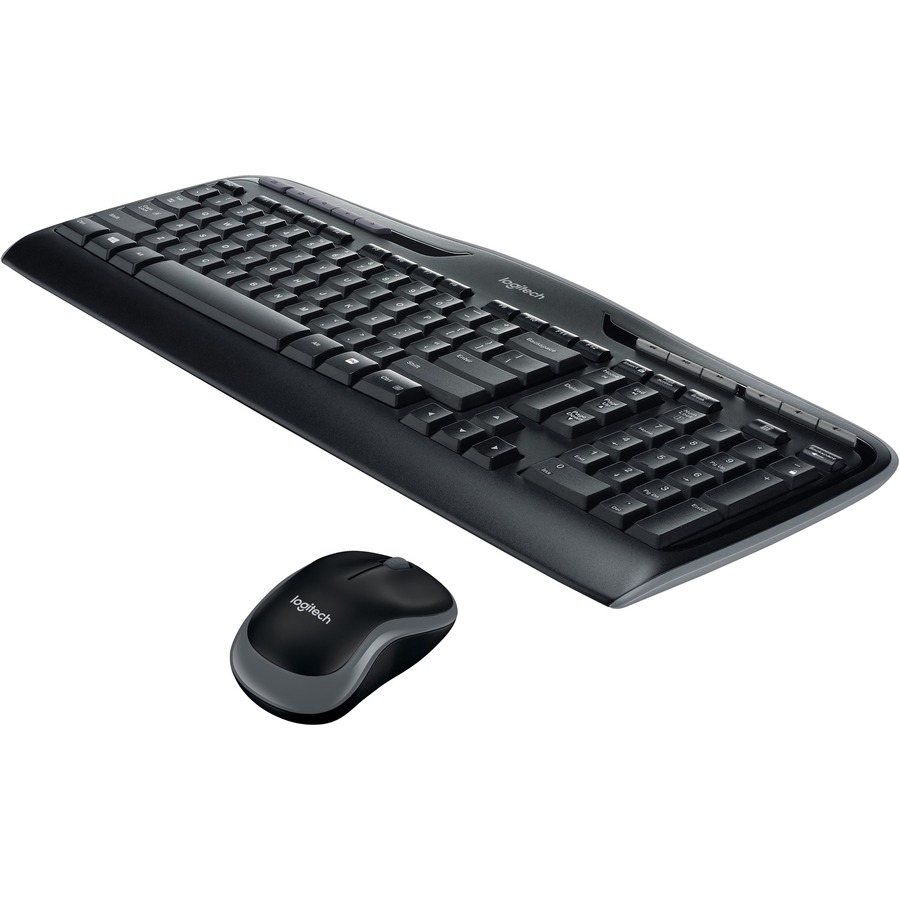 Logitech MK320 Wireless Desktop Combo with Media Shortcuts - USB Wireless RF 2.40 GHz Keyboard - 115 Key - Black - USB Wireless RF Mouse - Optical - Scroll Wheel - Black - Multimedia, Calculator, Media Player, Email Hot Key(s) - AA, AAA - Compatible with 