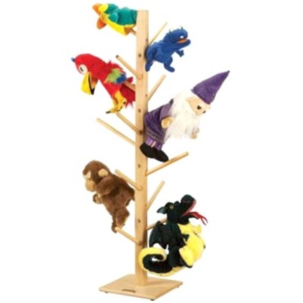 Jonti-Craft Puppet Tree - 16 - 16 x Puppet - 49" Height x 18" Width x 18" Depth - Hardwood - 1 Each - Puppets - JNT0499JC