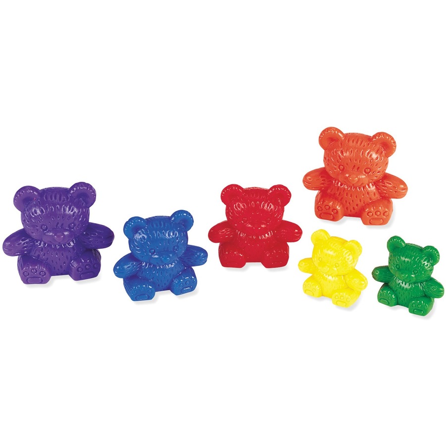 Three Bear Family Bear Family Counters Rainbow Set - Learning Theme/Subject - Assorted - Plastic - 96 / Set - Counting & Sorting - LRN0744