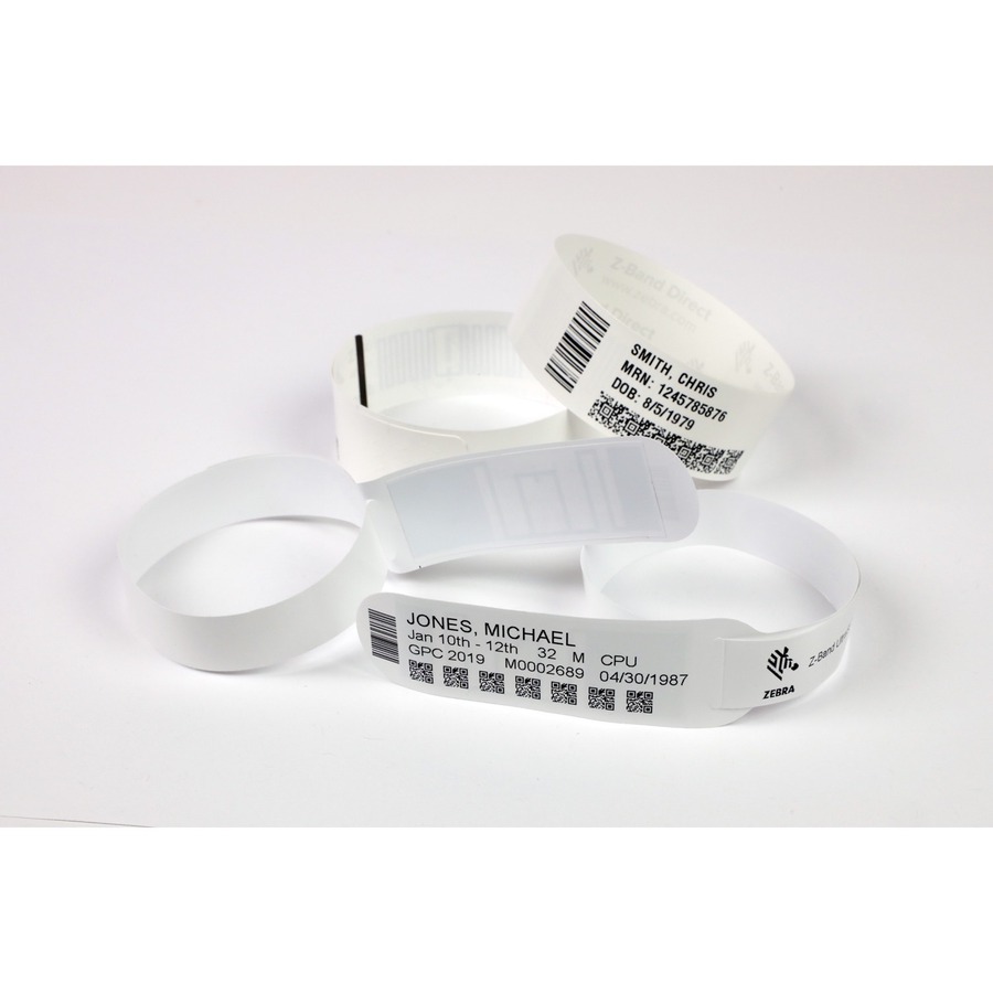 Blue Zebra Z-Band Fun wristbands, 1 x 10 in, 4-pack for guest identification — alternate view 1