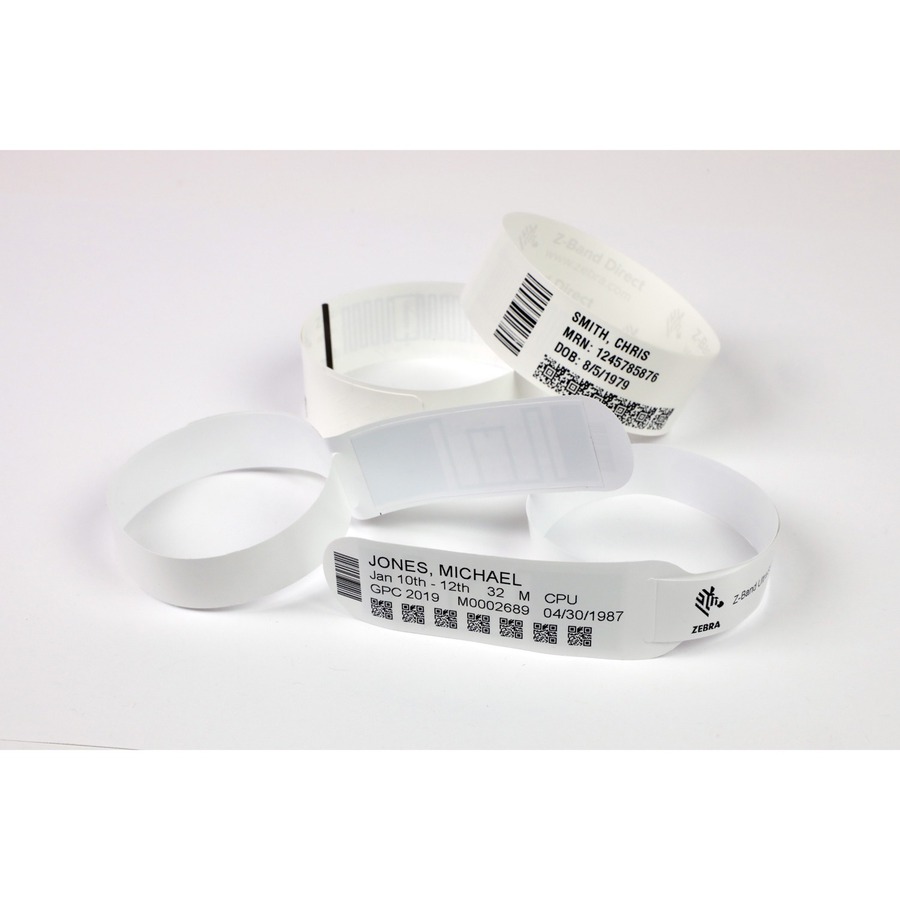HC100, Wristband, Polypropylene, 1x10in (25.4x254mm); Direct thermal, Z-Band Splash, Adhesive closure, HC100 Cartridge, 350/roll, 6/box, Yellow — alternate view 1