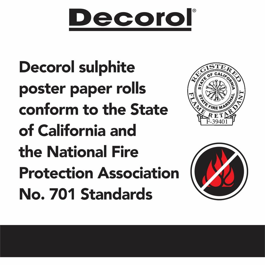 Decorol Flame-Retardant Art Paper Roll - Art, Classroom, Office, Banner, Bulletin Board - 7"Height x 36"Width x 1000 ftLength - 1 / Roll - Festive Red - Sulphite