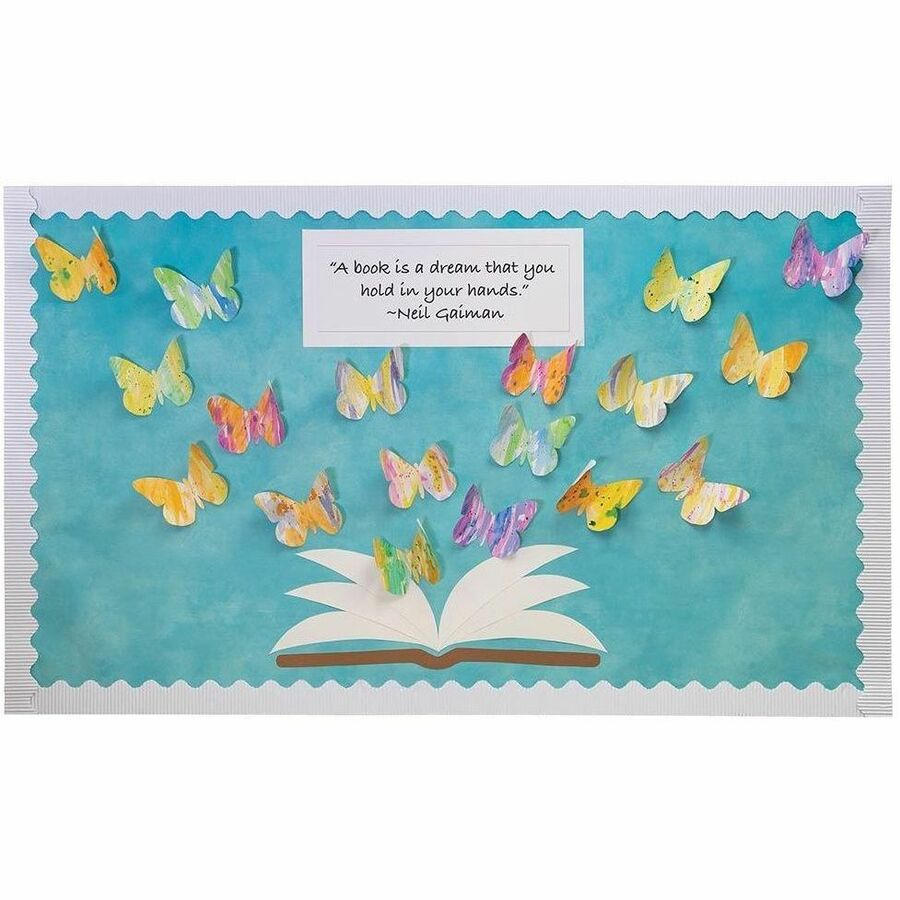 Bordette Decorative Border - Skill Learning: Decoration - Pre-scalloped Shape - Fade Resistant, Sturdy, Corrugated, Recyclable - 2.25" Width x 600" Length - White - 1 Roll