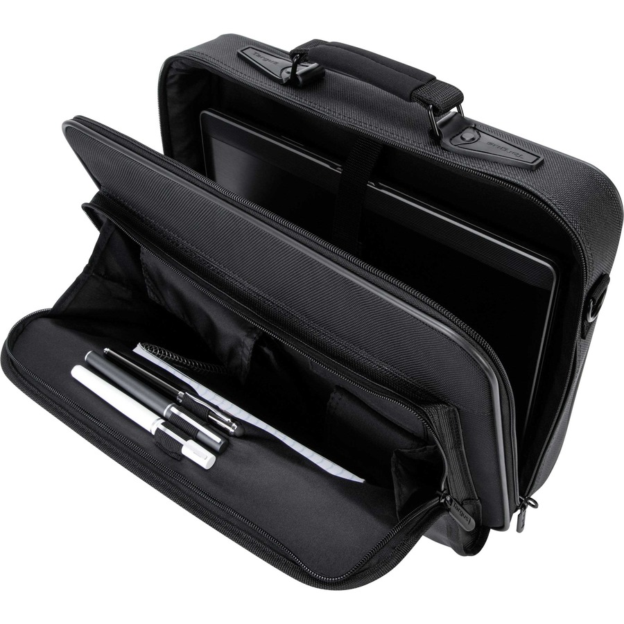 Targus Mobile Essentials Travel Case - Clamshell - Detachable Shoulder Strap - 3 Pocket - PVC - Black