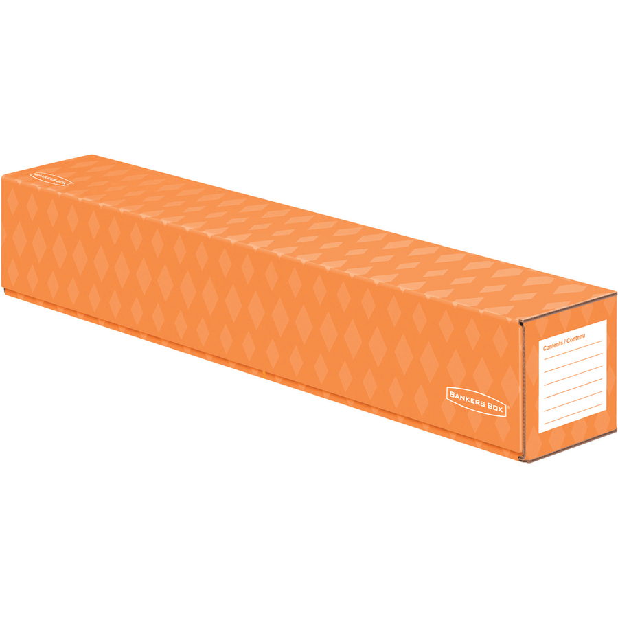 Fellowes Bankers Box® Sentence Strip Storage Box with 4 Dividers, Orange, 4 1/8"H x 25 1/2"W x 4 1/8"D, 1 Each - Internal Dimensions: 24.50" (622.30 mm) Width x 3.88" (98.55 mm) Depth x 3.88" (98.55 mm) Height - External Dimensions: 25.5" Width x 4.1" - Storage Boxes & Containers - FEL60723
