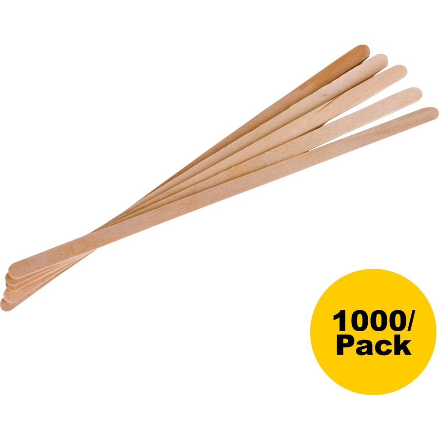 Eco-Products 7" Wooden Stir Sticks - 7" Length - Wood - 1000 / Pack - Woodgrain