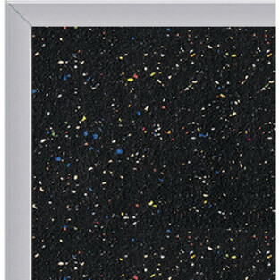 Ghent Confetti Rubber Tackboard - 24" Board Height x 36" Board Width - Rubber Surface - Self-healing, Stain Resistant, Fade Resistant - Aluminum Frame - 1 Each