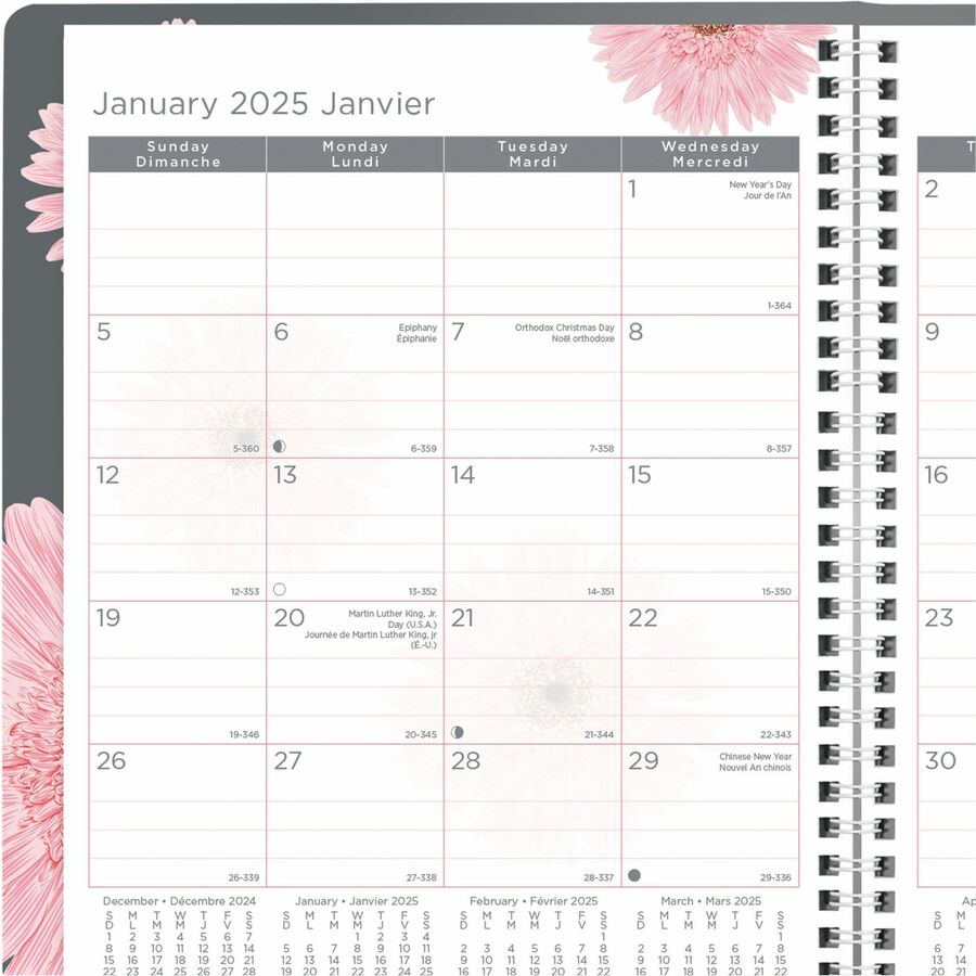 Blueline® Essential Pink Ribbon Monthly Planner - Monthly - December 2024 - January 2024 - Appointment Books & Planners - BLIC121995BT