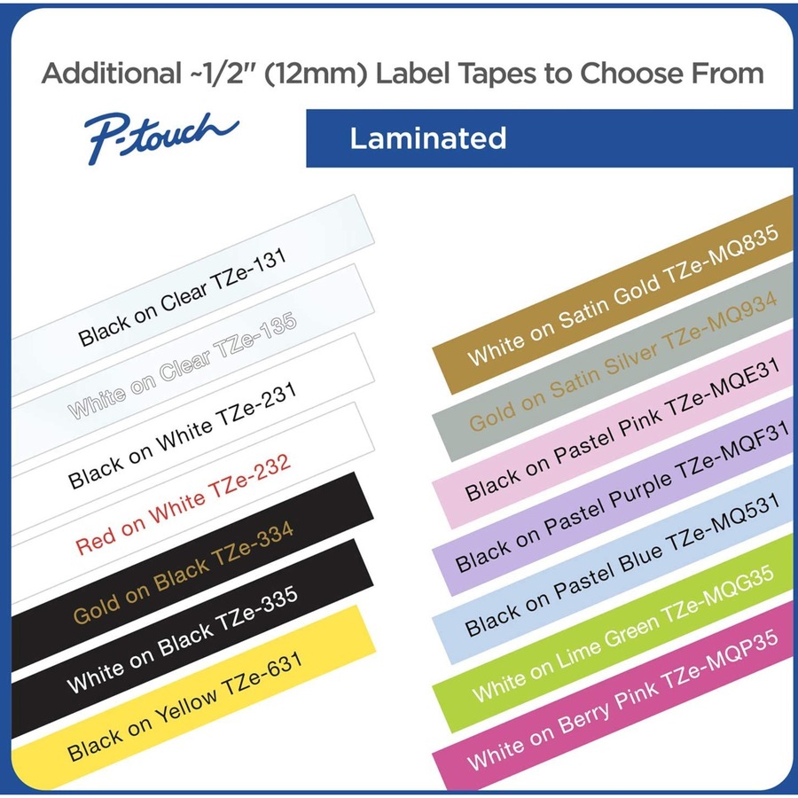 Brother 1/2" Black/Clear Laminated TZe Tape Value Pack