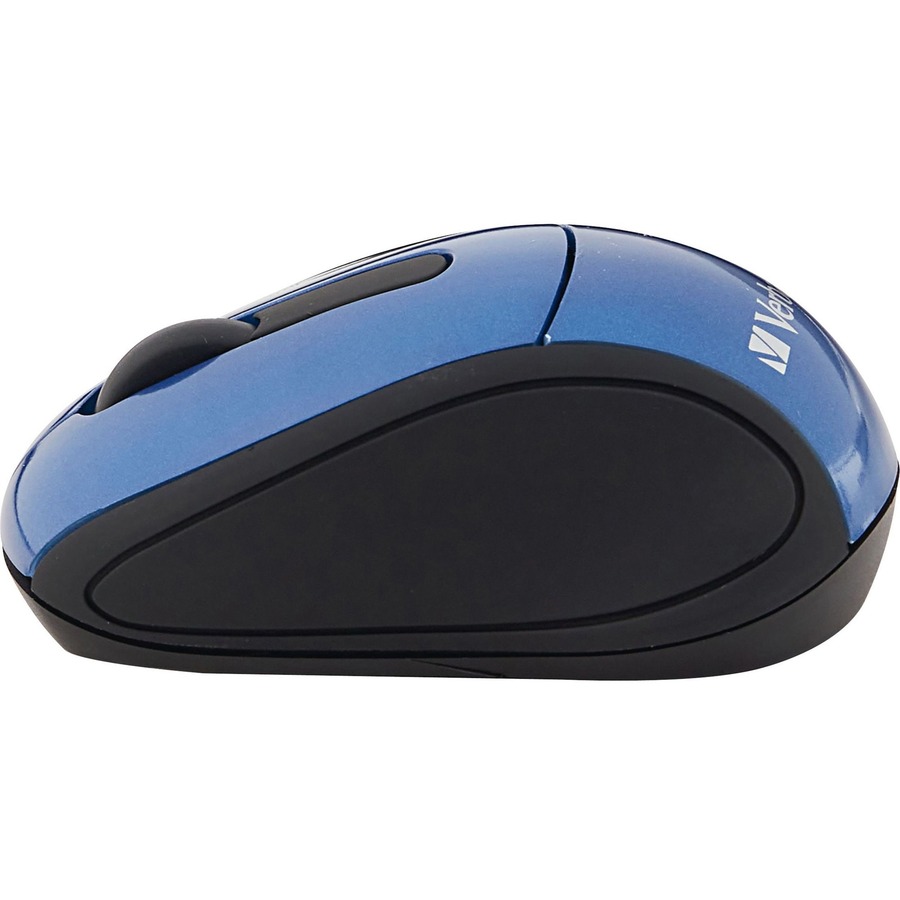 Verbatim Wireless Mini Travel Mouse - Optical - Wireless - Radio Frequency - Blue - USB 2.0 - 1600 dpi - Scroll Wheel - 3 Button(s) - 1 Each