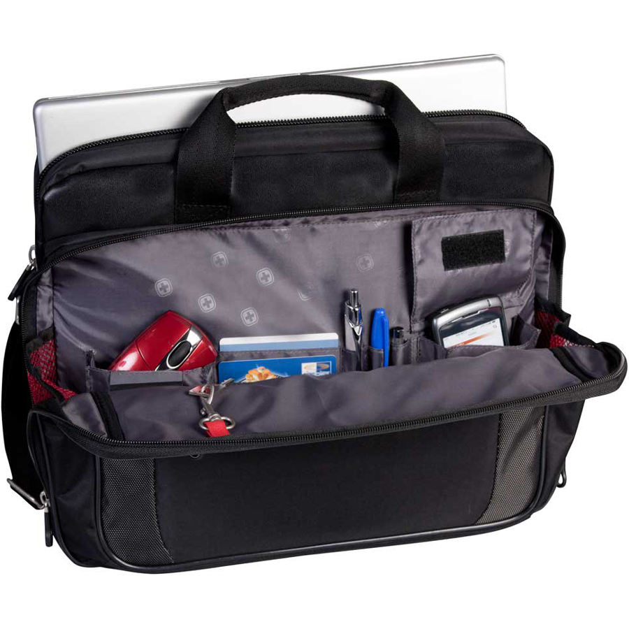 Holiday SWA0586 Carrying Case (Briefcase) for 15.6" Notebook - Black - Handle, Shoulder Strap - 12" (304.80 mm) Height x 15" (381 mm) Width x 3.50" (88.90 mm) Depth - 1 Pack - Computer Cases - HDLSWA0586