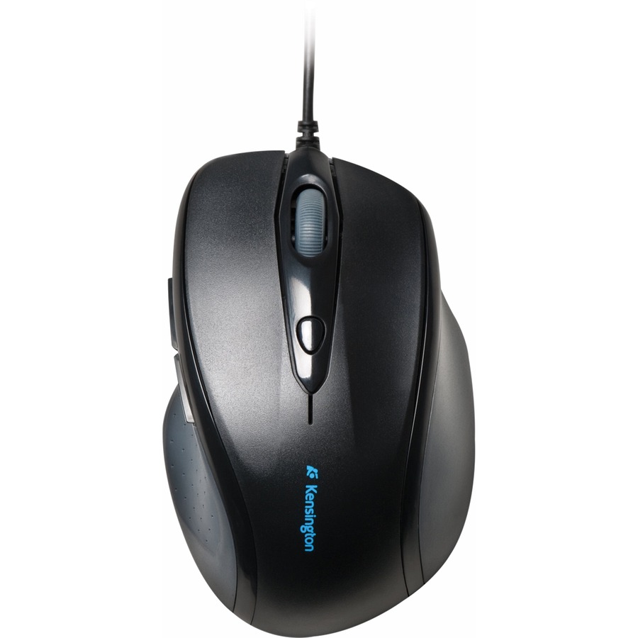 Kensington Pro Fit Full-Size Mouse USB - Optical - Cable - Black - 1 Pack - USB - 3200 dpi - Scroll Wheel - Right-handed