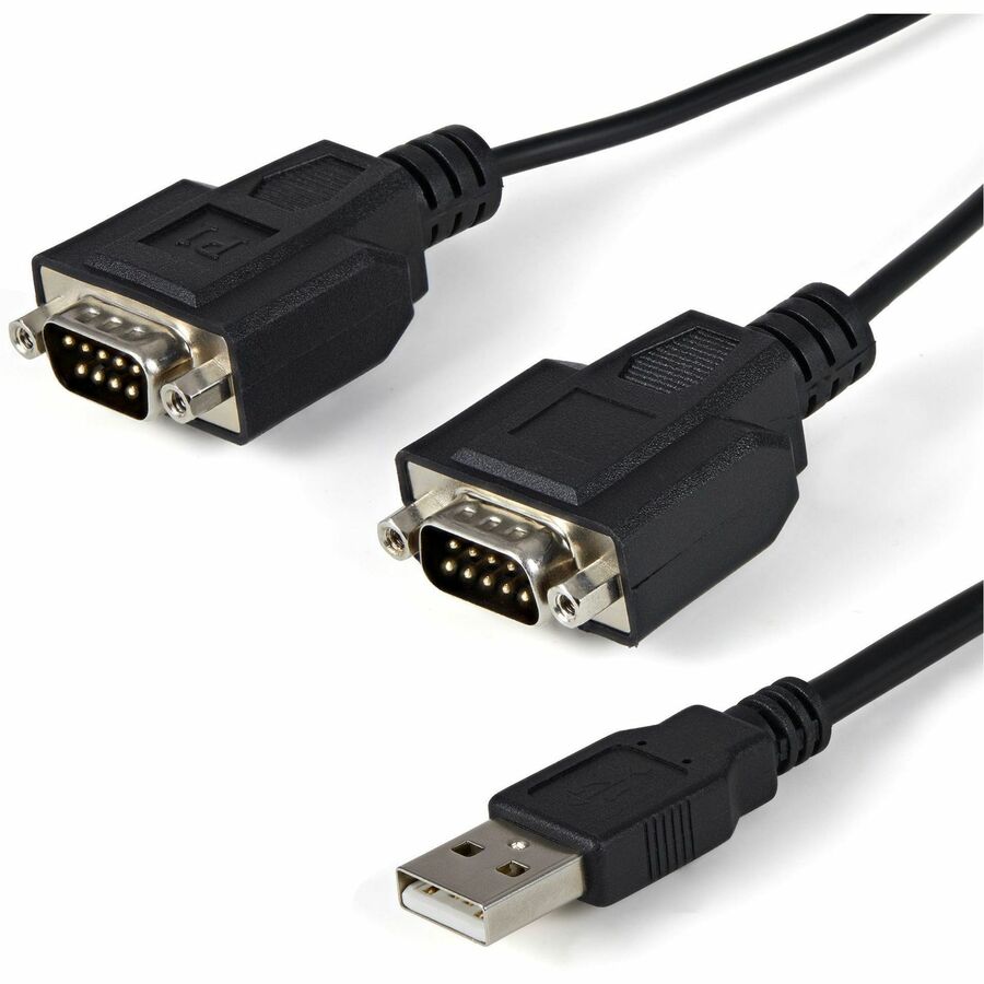 StarTech 6ft (1.8m) 2-Port FTDI USB to Serial RS232 Adapter Cable with COM Retention, USB to RS232 Adapter - TAA