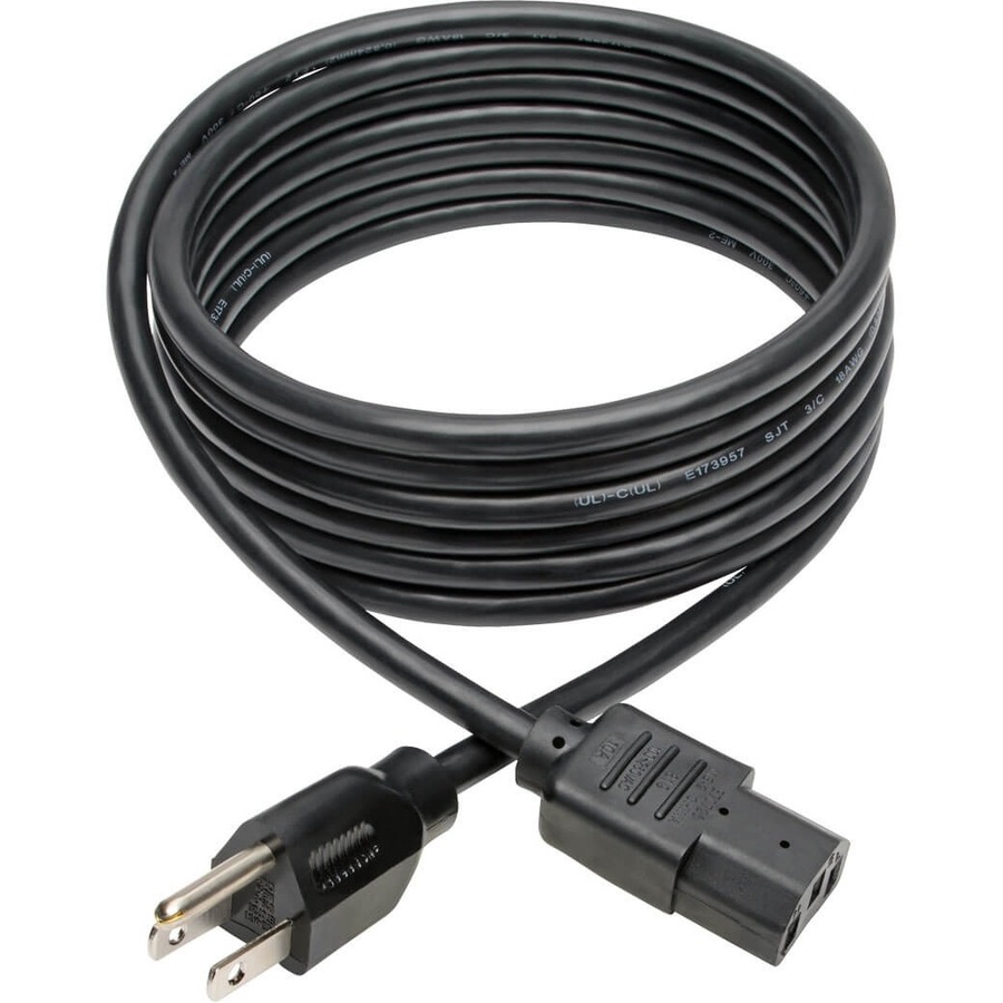 Tripp Lite by Eaton Desktop Computer AC Power Cable NEMA 5-15P to C13 - 10A 125V 18 AWG 10 ft. (3.05 m) Black