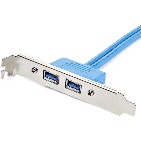 StarTech 2 Port USB 3.0 A Female Slot Plate Adapter- USB for Motherboard - Blue