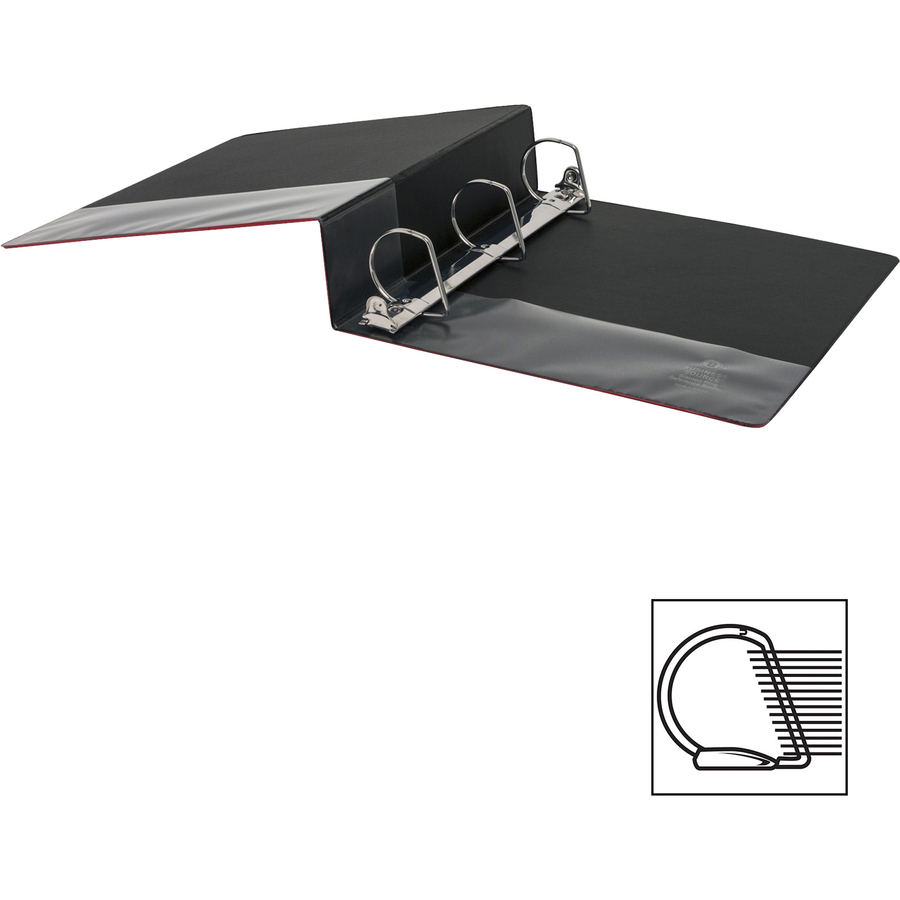 Business Source Slanted D-ring Binders - 2" Binder Capacity - 3 x D-Ring Fastener(s) - 2 Internal Pocket(s) - Chipboard, Polypropylene - Red - PVC-free, Non-stick, Spine Label, Gap-free Ring, Non-glare, Heavy Duty, Open and Closed Triggers - 1 Each = BSN33112