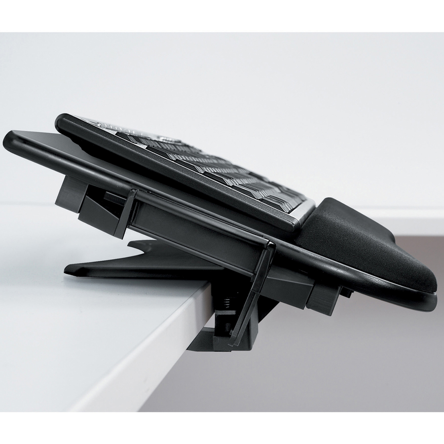 Fellowes Tilt 'n Slide Keyboard Manager - 3.4" Height x 11.5" Width x 29.3" Depth - Black - 1