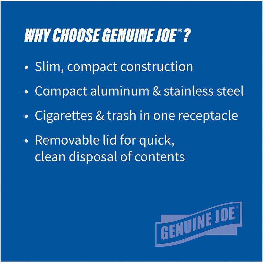 Picture of Genuine Joe Fire-safe 3-Gallon Ashtray Receptacle