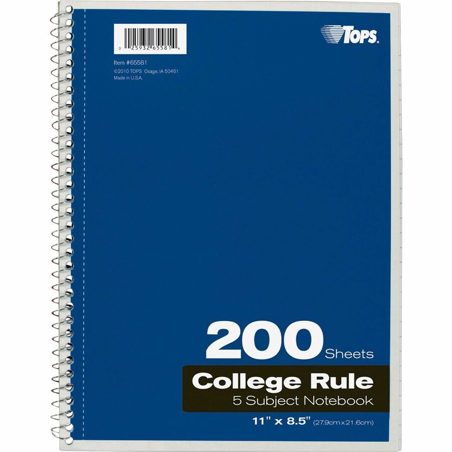 TOPS 5 - subject College - ruled Notebooks - Letter - Notebooks | TOPS ...