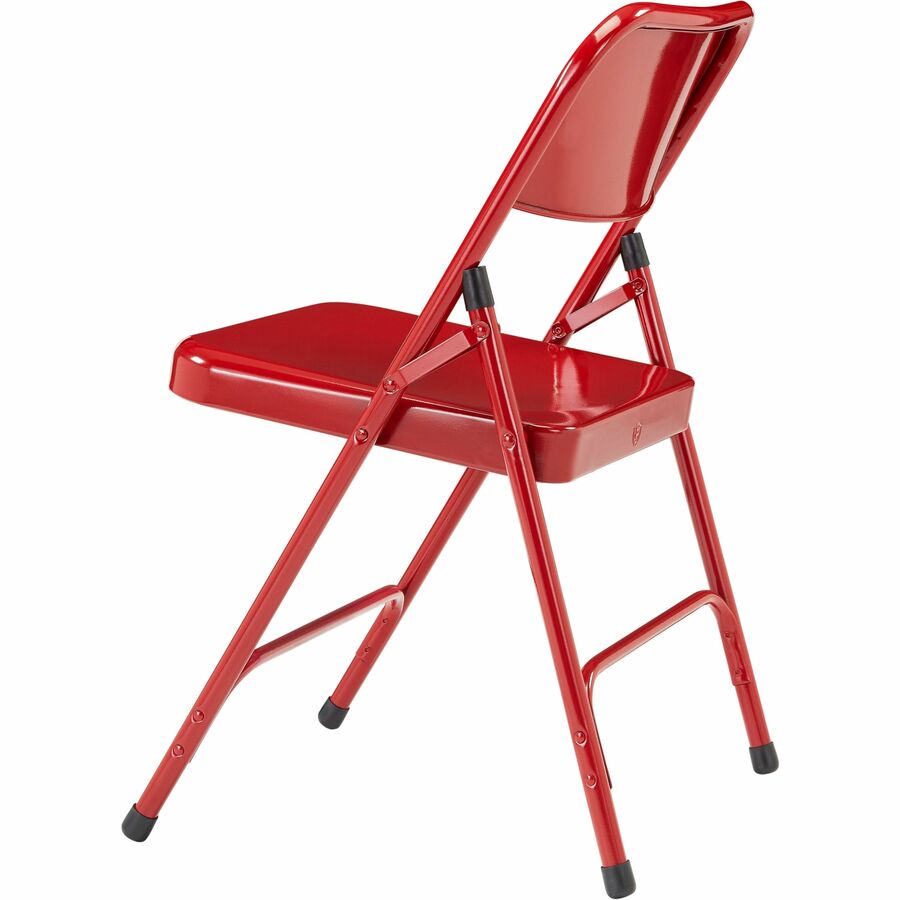 National Public Seating 200 Series All-Steel Folding Chair - Tubular Steel Frame Material - Red - Steel, Polypropylene - 4 / Carton